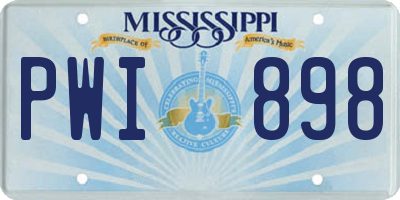 MS license plate PWI898