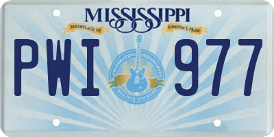 MS license plate PWI977