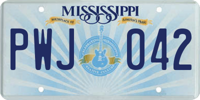 MS license plate PWJ042