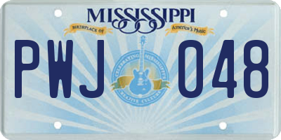 MS license plate PWJ048