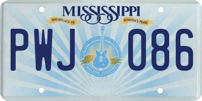 MS license plate PWJ086