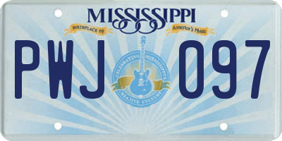 MS license plate PWJ097