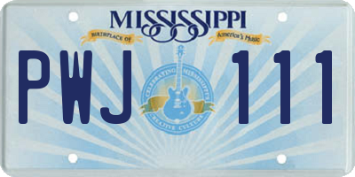 MS license plate PWJ111
