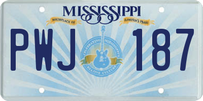 MS license plate PWJ187