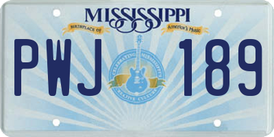 MS license plate PWJ189