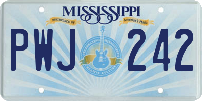 MS license plate PWJ242