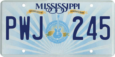 MS license plate PWJ245
