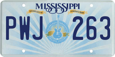 MS license plate PWJ263