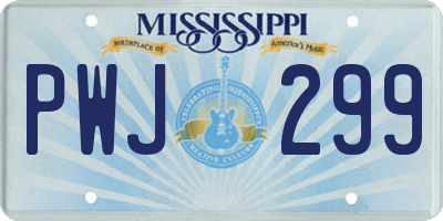 MS license plate PWJ299
