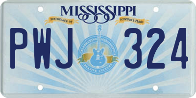 MS license plate PWJ324