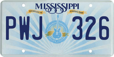 MS license plate PWJ326
