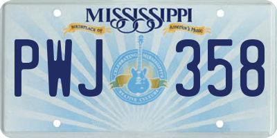 MS license plate PWJ358