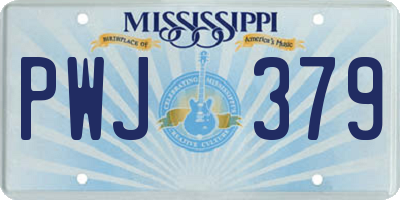 MS license plate PWJ379