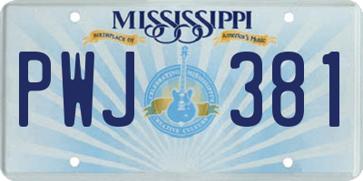 MS license plate PWJ381