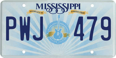 MS license plate PWJ479