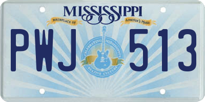 MS license plate PWJ513