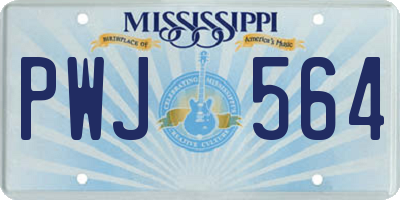 MS license plate PWJ564