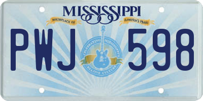 MS license plate PWJ598