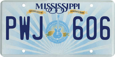 MS license plate PWJ606