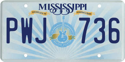 MS license plate PWJ736
