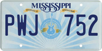 MS license plate PWJ752