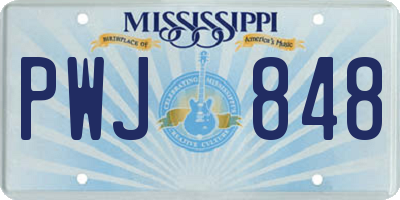 MS license plate PWJ848