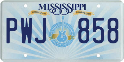 MS license plate PWJ858