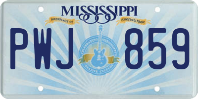 MS license plate PWJ859