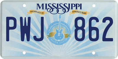 MS license plate PWJ862