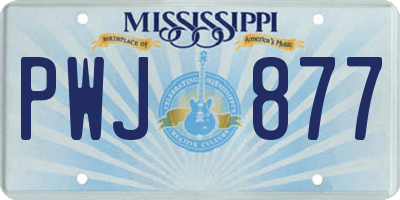 MS license plate PWJ877