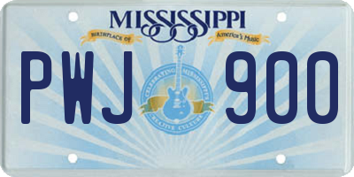 MS license plate PWJ900