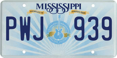 MS license plate PWJ939