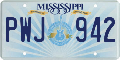 MS license plate PWJ942