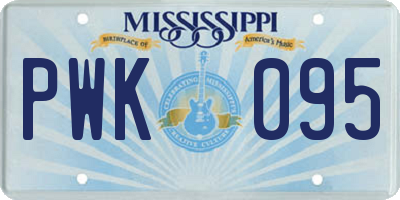 MS license plate PWK095