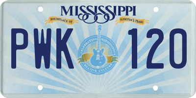 MS license plate PWK120