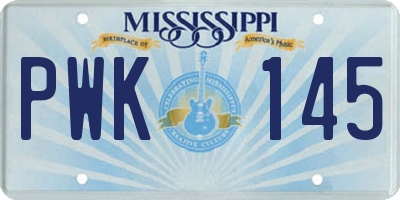 MS license plate PWK145