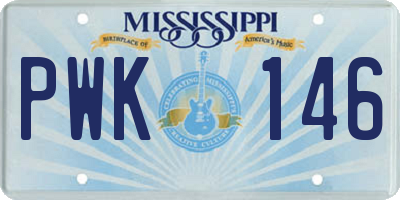 MS license plate PWK146