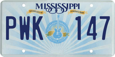 MS license plate PWK147