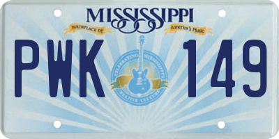 MS license plate PWK149