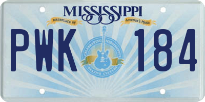 MS license plate PWK184