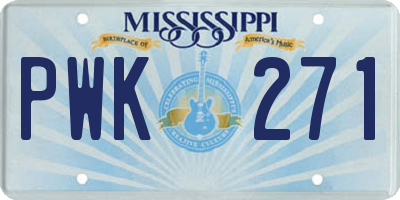 MS license plate PWK271