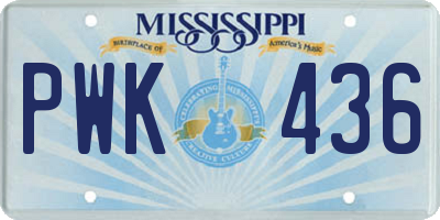 MS license plate PWK436