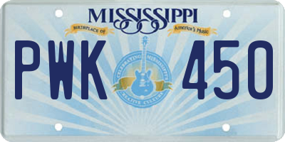 MS license plate PWK450