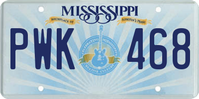MS license plate PWK468