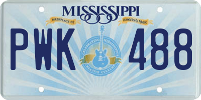 MS license plate PWK488