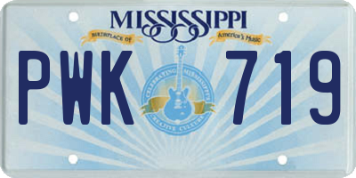 MS license plate PWK719