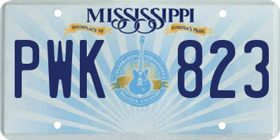 MS license plate PWK823