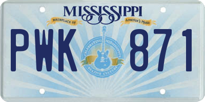 MS license plate PWK871