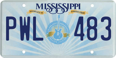MS license plate PWL483
