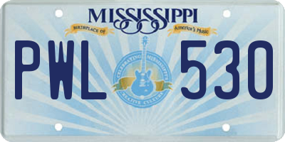 MS license plate PWL530